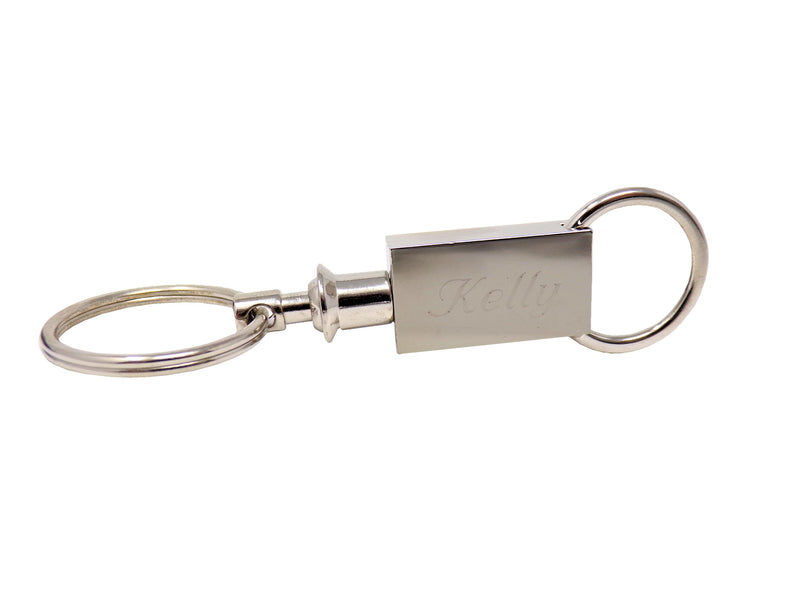 Personalized Silver Detachable Valet Keychain - cheapgroomsmengifts
