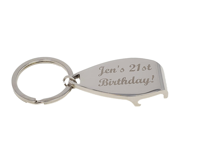 Personalized Silver Bottle Opener Key chain - cheapgroomsmengifts