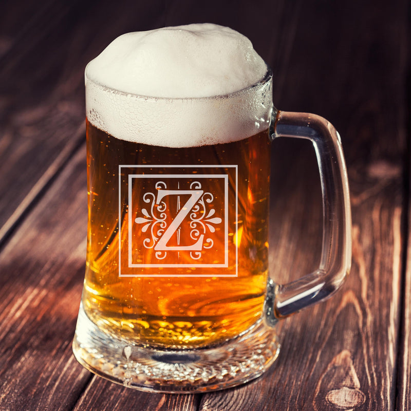 Personalized Etched Apex Monogram Beer mug - cheapgroomsmengifts