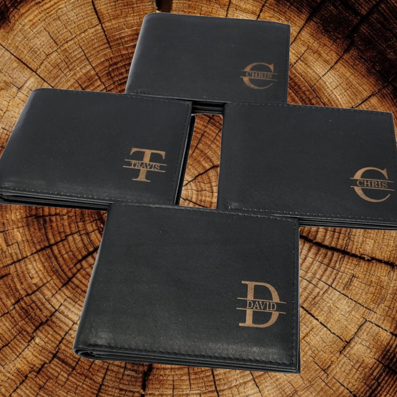 Set of 4 Personalized Men's Leather Wallets Groomsmen Gift Leather Wallet Groomsmen Proposal Gifts Best Man Bachelor Party Gifts 5 6 7 8 9