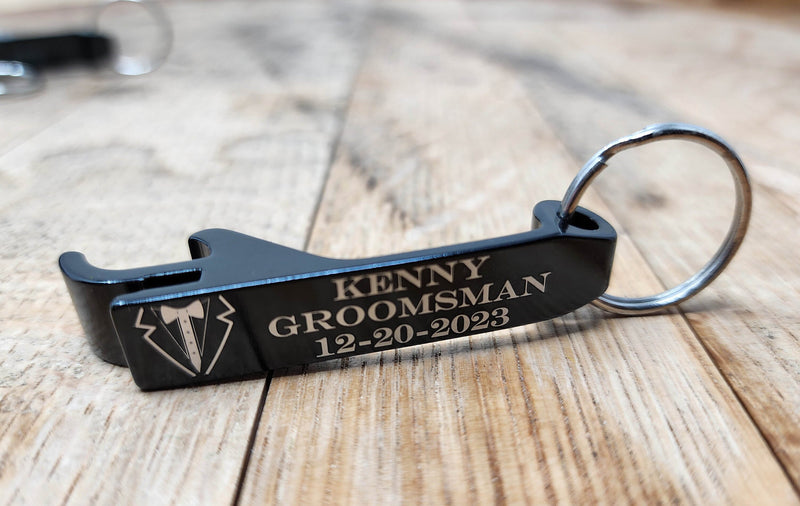 Custom Bottle Opener Keychain Perfect Groomsmen Proposal Wedding Gift Engraved Best Man Personalized Bottle Opener Favors Gifts for Him
