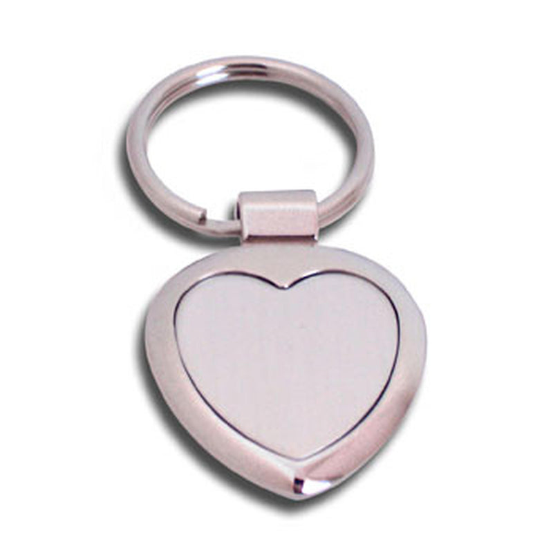 Personalized Silver Double Heart Key Chain - cheapgroomsmengifts
