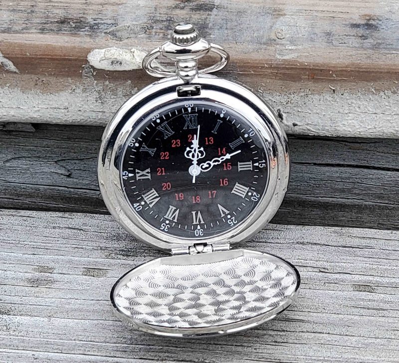 Personalized Silver Pocket Watch - cheapgroomsmengifts