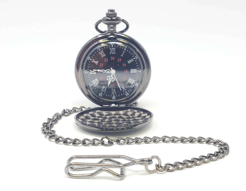 Personalized Gun Metal Pocket Watch - cheapgroomsmengifts