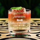 Personalized Etched Diamond Bow Monogram Whiskey Glass - cheapgroomsmengifts