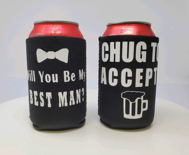 2 Sided Best Man Can Cooler Will you be my Best Man?