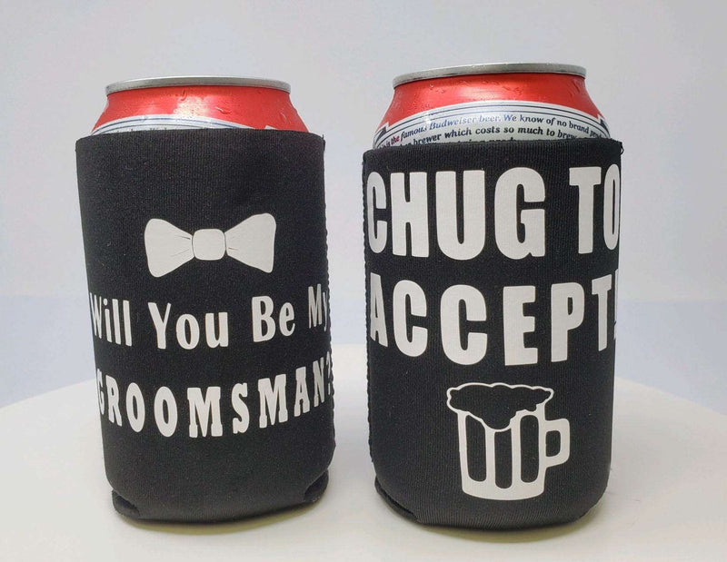 2 Sided Groomsman Can Cooler Will you be my groomsman?