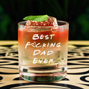 Funny Whiskey Glass Dad Father's Day Gift New Dad Soon to Be Daddy's Best Fucking Dad Ever Christmas Gift Rocks Glass Whiskey Glass