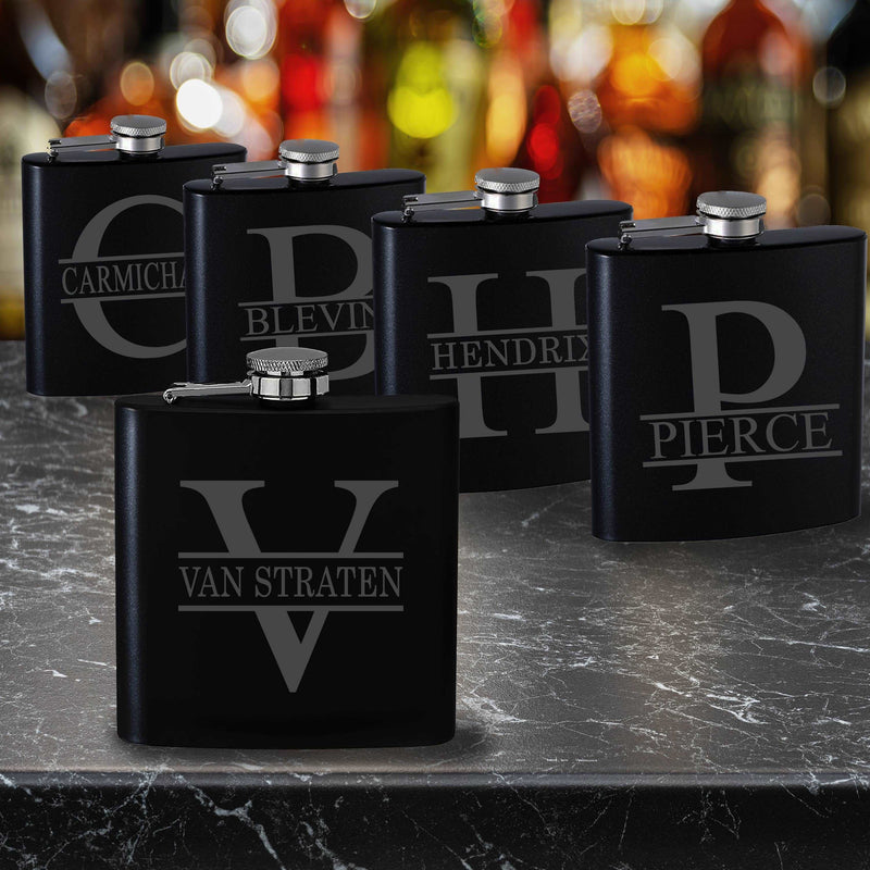 Set of 5 Personalized Monogram Flasks Groomsmen Proposal Gifts Best Man Perfect gift from Groom Wedding Engraved Flask Bachelor Party Gifts