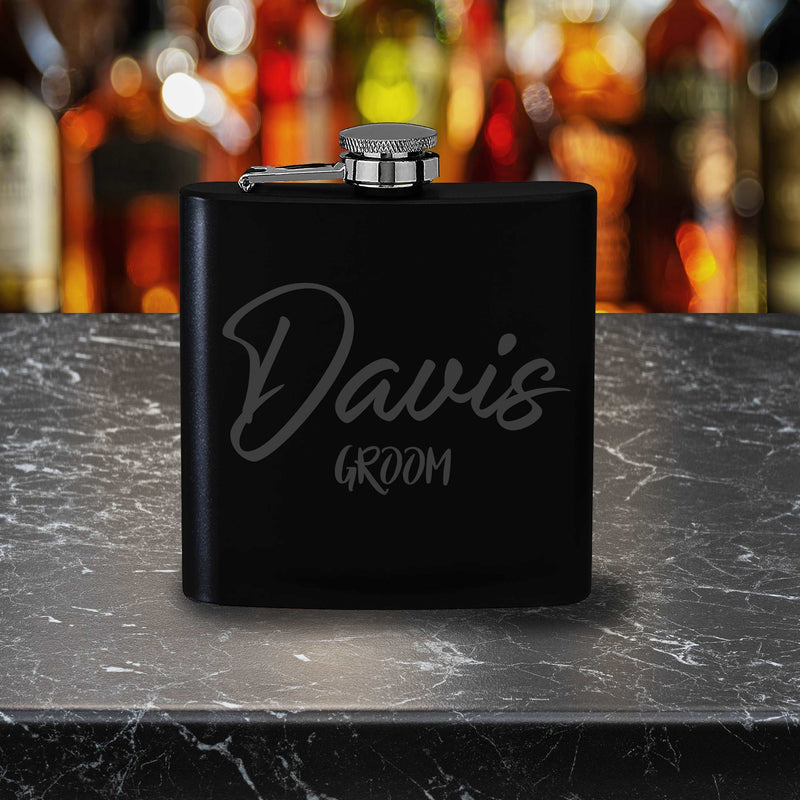 Set of 5 Personalized Flasks Groomsmen Proposal Gifts Best Man Perfect gift from Groom Wedding Engraved Flask Vertical Bachelor Party Gifts