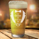 Personalized Etched Set of 5 Groomsmen Gift Tuxedo design Pint Glass Beer mugs Groomsmen Proposal Gifts Best Man Groomsmen Beer Mug