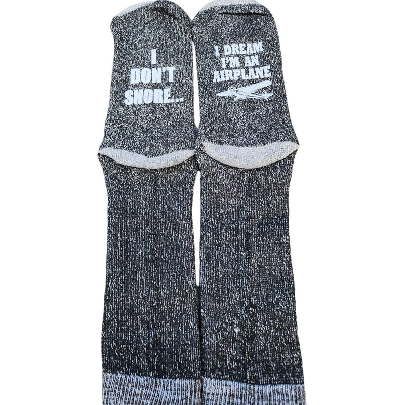 Funny Gift Socks I Don't Snore I Dream I'm a Airplane Gift for Men Pilot gag gift socks pilot gifts Dad Fathers Day Grandpa Gift