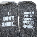 Funny Gift Socks I Don't Snore I Dream I'm a Snowmobile Gift for Men gag gift Snowmobile socks gifts Valentines Day Gift Man for him