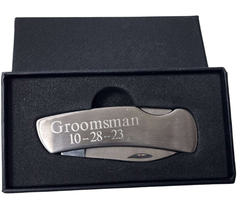 Engraved Pocket Knife for Groomsmen Best Man Father of the Bride Wedding Proposal Gift Box Personalized Custom Knives Set of Groomsmen Gift