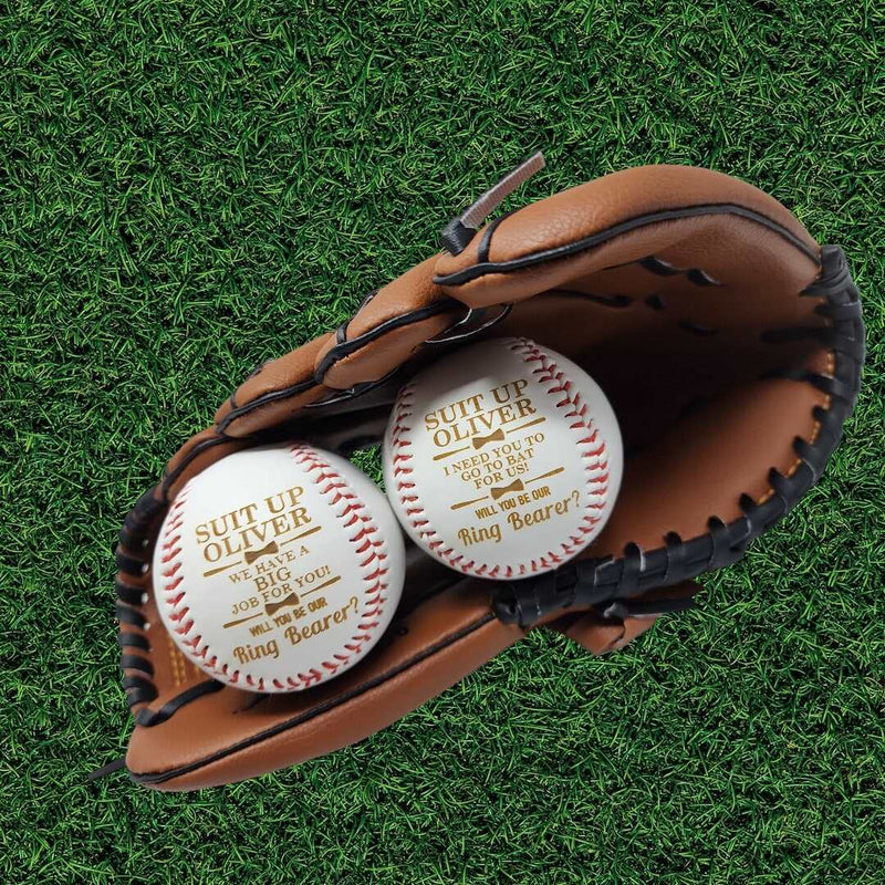 Personalized Suit Up Baseball or Bat Ring Bearer Gift Proposal Gift