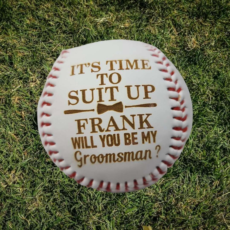 Personalized Mini Baseball Groomsmen Proposal Gift