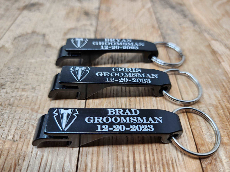 Custom Bottle Opener Keychain Perfect Groomsmen Proposal Wedding Gift Engraved Best Man Personalized Bottle Opener Favors Gifts for Him