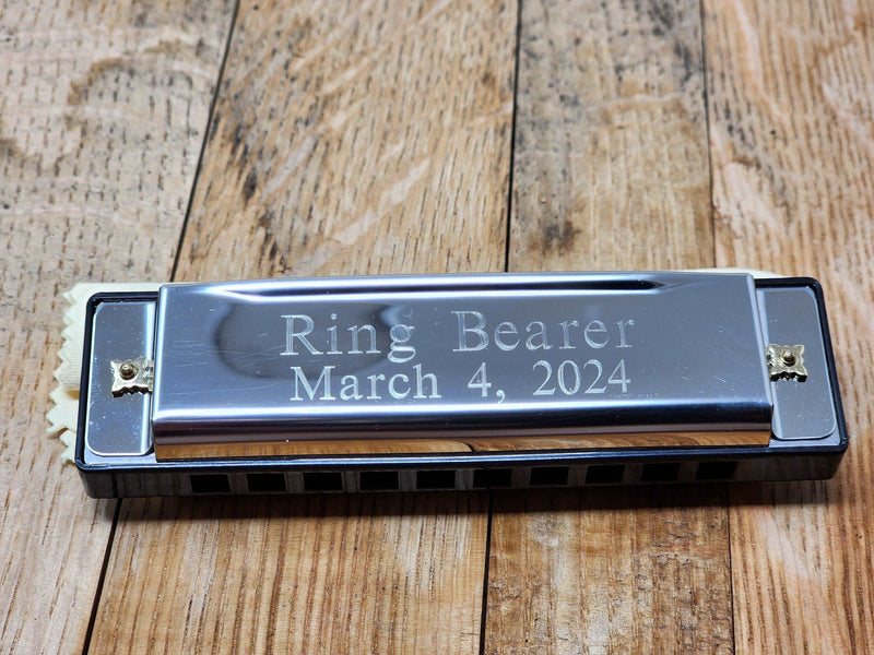 Personalized Harmonica Ring Bearer Gift Proposal Gift Custom Engraved Harmonica Wedding Ring Bearer Security Flower Girl Gift for Him Her