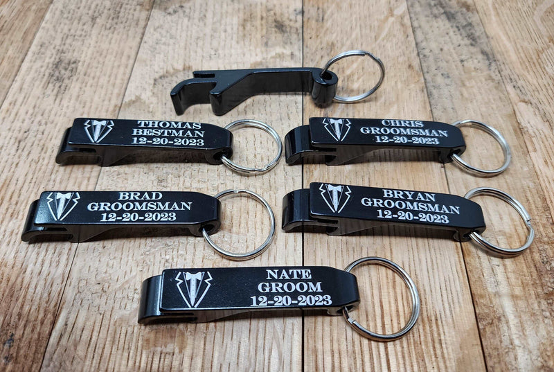 Custom Bottle Opener Keychain Perfect Groomsmen Proposal Wedding Gift Engraved Best Man Personalized Bottle Opener Favors Gifts for Him