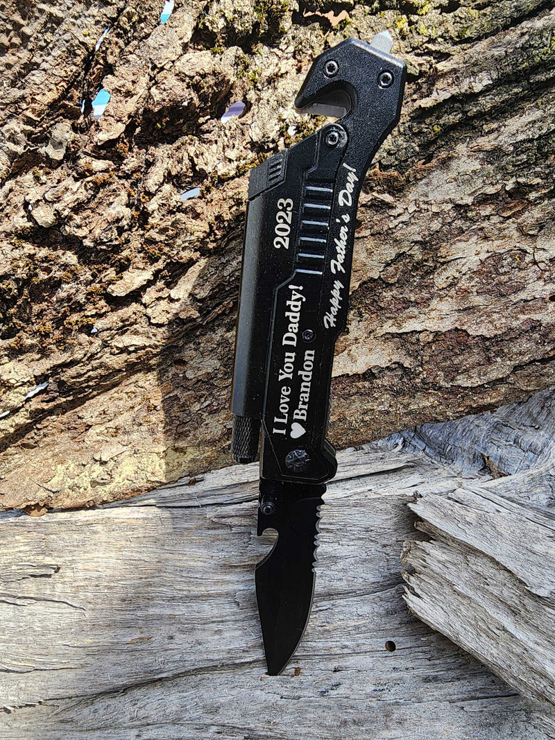 Personalized First Fathers Day Pocket Knife Gift Perfect Grandpa's 1st Father's Day engraved Gift.