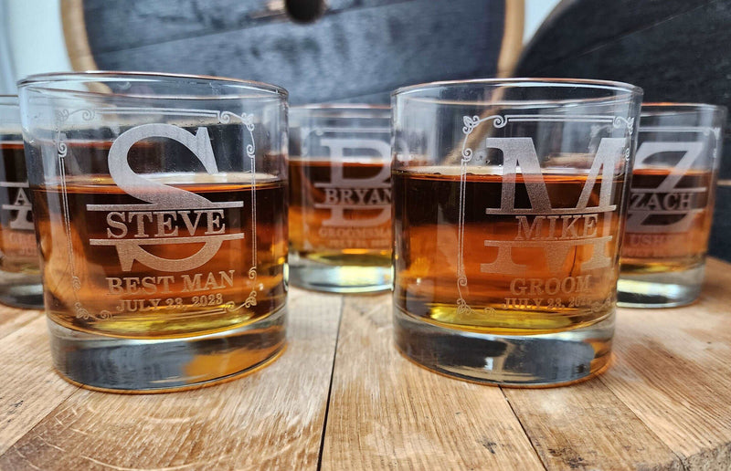 Custom Groomsmen Whiskey Glasses Personalized whiskey glasses Gift Set