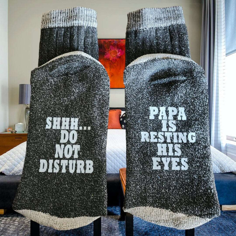 Funny Gift Pops Is Resting His Eyes Do Not Disturb Socks Gift for Grandpa Christmas Stocking Stuffer Gift For Him Birthday Gag Pops Gift