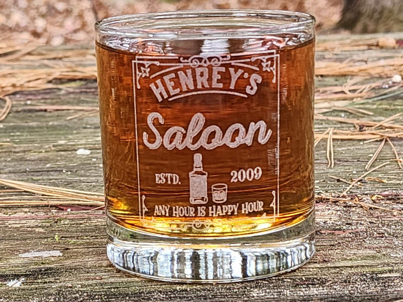 Custom Bar Sign Whiskey Glasses Personalized Whiskey Bar Sign Decor for Home Bar Gift Set Anniversary Birthday Gift for Him Dad