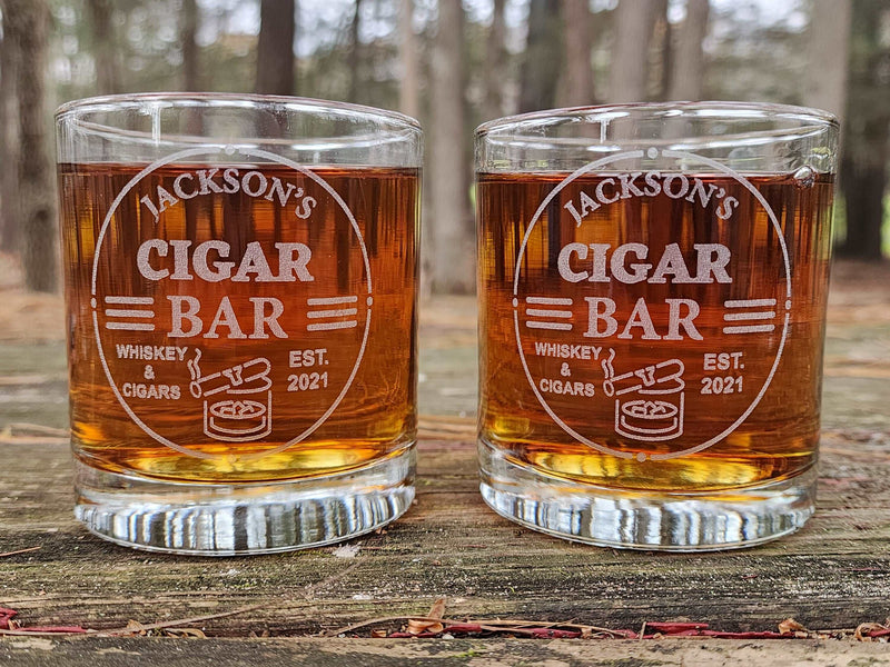 Custom Bar Sign Whiskey Glasses Personalized Whiskey Bar Sign Decor for Home Bar Gift Set Anniversary Birthday Gift for Him Dad