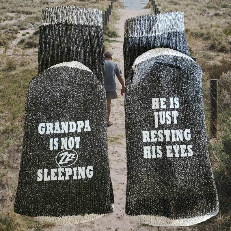 Funny Gift Grandpa Is Not Sleeping Socks Gift for Dad Christmas Stocking Stuffer Gift For Him Papa Pops pawpaw Funny Birthday Gag Gift