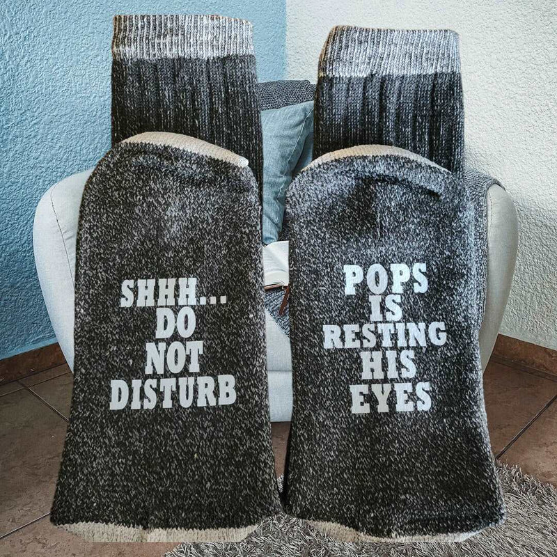 Funny Gift Dad Is Resting His Eyes Do Not Disturb Socks Gift for Dad Christmas Stocking Stuffer Gift For Him Funny Birthday Gag for Dad Gift