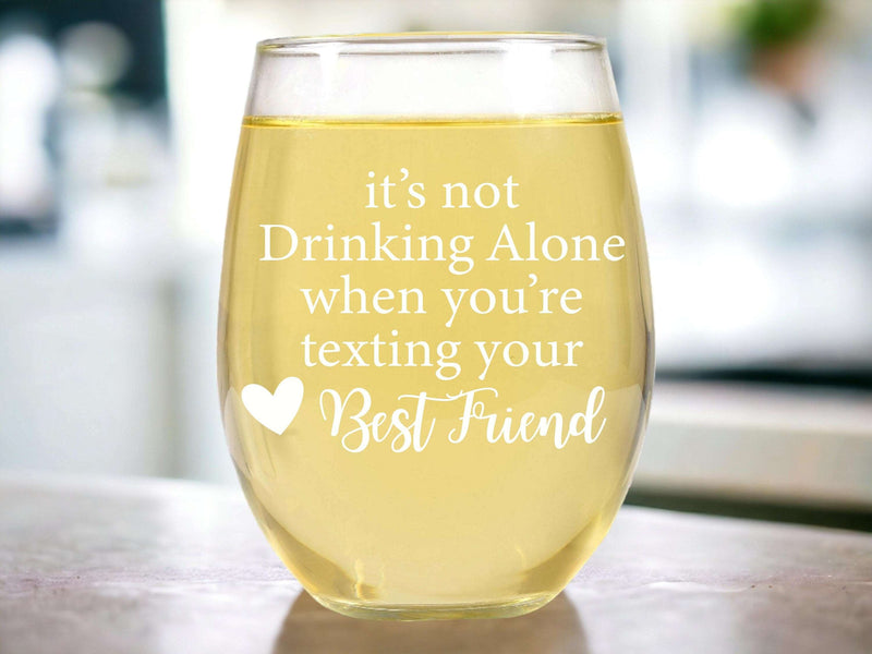 Funny Best Friend Gift Stemless Wine Glass Gift for Work Friend Bestie Wine lover Glass Best Friends Friendship Birthday Gift for Friend