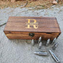 Personalized Wood Box Whiskey Bullet Gift Set Whiskey Stones Bourbon Stones Wood Box Father's Day Groomsmen Gifts for Dad Him Valentines