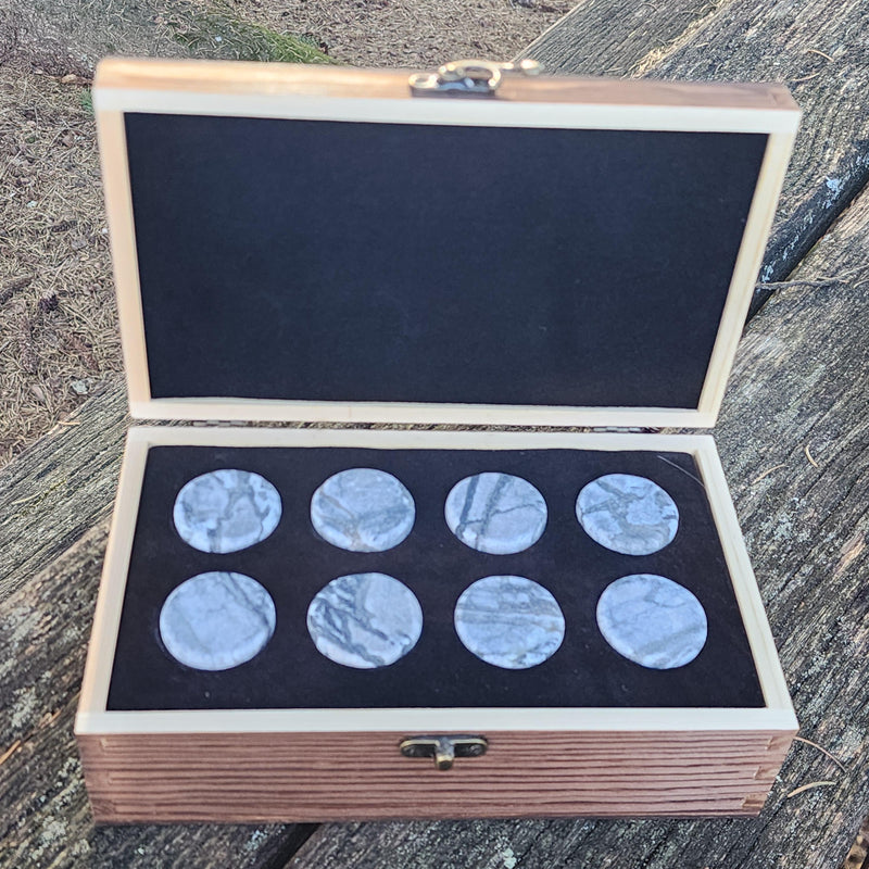 Personalized Round Whiskey Stones Wood Box Gift Set Whiskey Gift Bourbon Stones Father's Day Gift for Dad Groomsmen Perfect Gift for Him