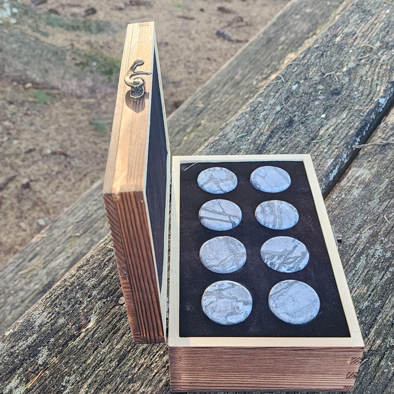 Personalized Round Whiskey Stones Wood Box Gift Set Whiskey Gift Bourbon Stones Father's Day Gift for Dad Groomsmen Perfect Gift for Him