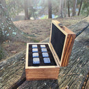 Personalized Square Whiskey Stones Wood Box Gift Set Whiskey Gift Bourbon Stones Father's Day Gift for Dad Groomsmen Perfect Gift for Him