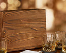 Personalized Wood Box Set of 4 Whiskey Glasses Wood Box Set Custom Wood Gift Box Slate Coasters Whiskey Stones Whiskey Gifts for Dad Him