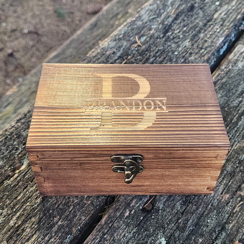 Personalized Square Whiskey Stones Wood Box Gift Set Whiskey Gift Bourbon Stones Father's Day Gift for Dad Groomsmen Perfect Gift for Him