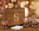 Engraved Whiskey Glass Set: Personalized Bourbon Glasses in Wood Box