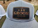Personalized Groomsman Hat – Richardson 112 Leather Patch Wedding Cap
