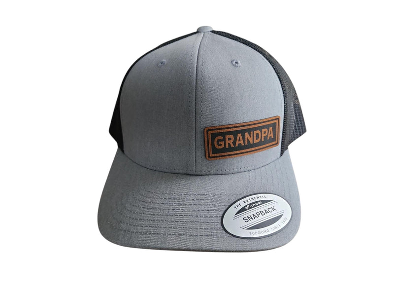 Personalized Grandpa Hat | Custom Leather Patch Snapback