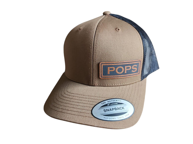 Personalized Leather Patch Snapback Hat | Gift for Pops