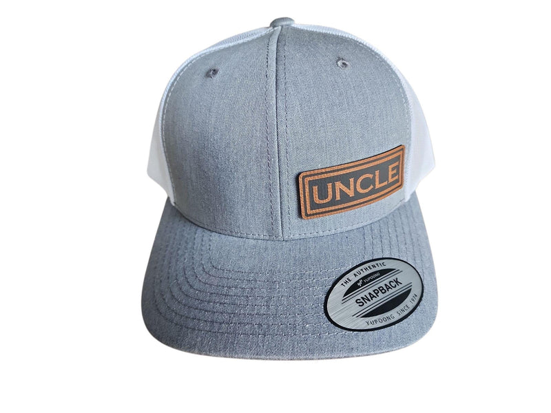 Personalized Uncle Snapback Hat, Custom Leather Patch, Outdoorsman Gift