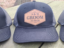 Personalized Groomsmen Hats – Leather Patch Wedding Party Caps