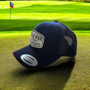 Funny Golf Snapback Hat | 'Over Par' Leatherette Patch