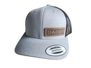 Personalized 'Daddy' Snapback Trucker Hat, Laser-Engraved Leather Patch