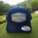 Funny Golf Snapback Hat | 'Over Par' Leatherette Patch