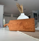 Engraved Cherry Wood Charcuterie Board – Personalized Cutting Board & Knife Set