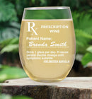 Funny RX Prescription Wine Glass Stemless Bestie Wine Glasses Gift for her