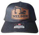 Personalized Excavator Construction Hat | Richardson 112 Youth or Adult Trucker Cap with Custom Leather Name Patch, Kids Gift for Him