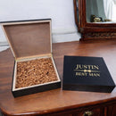 Groomsmen Proposal Gift Set – Personalized Monogram Keepsake Wood Box, Best Man & Wedding Party Gift for Him
